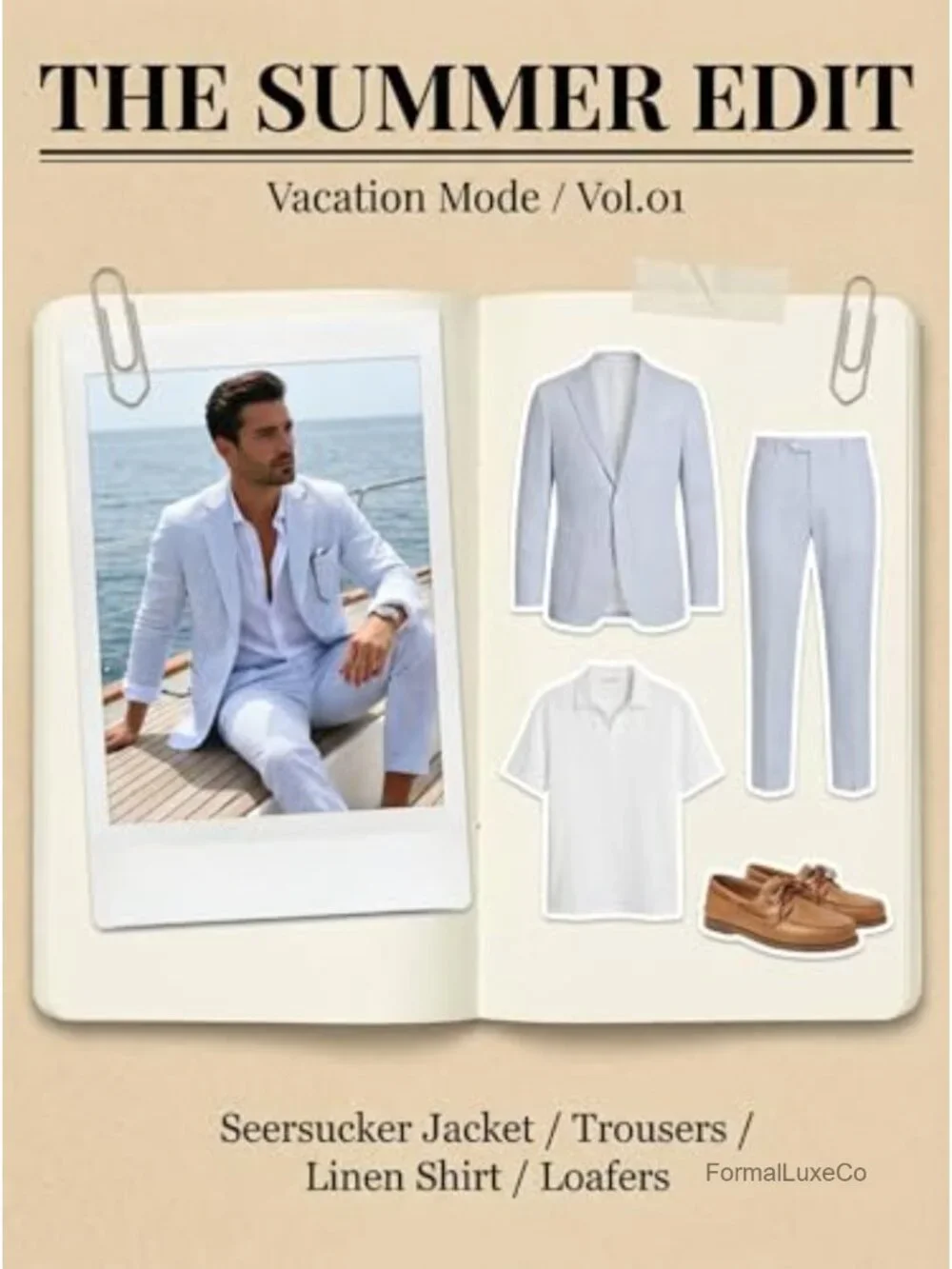 Men's Seersucker Suit 2 Piece Striped Blazer Pants Groomsman Wedding Prom Slim